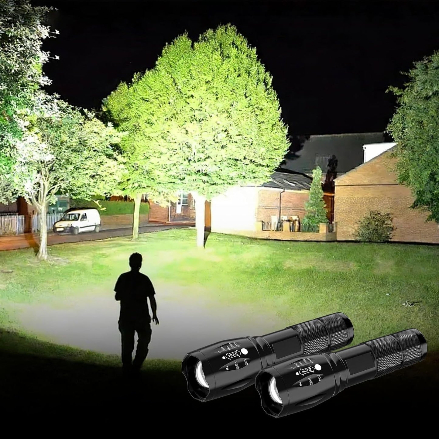 LED Tactical Flashlight 2-Pack