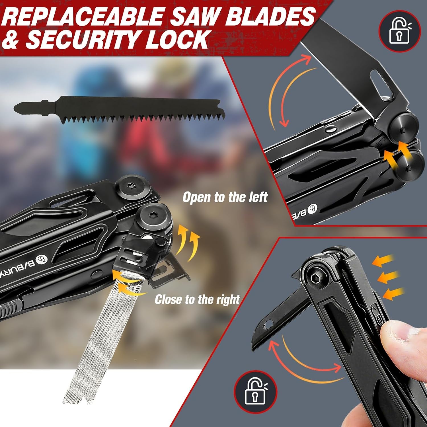 31-in-1 Professional Multitool Pliers with EDC Pocket Knife and Enhanced Scissors | Heavy-Duty Multi-Tool Featuring Replaceable Wire Cutters, Screwdriver, and Saw, Perfect for Survival, Camping, Repairs, and Gifts for Men