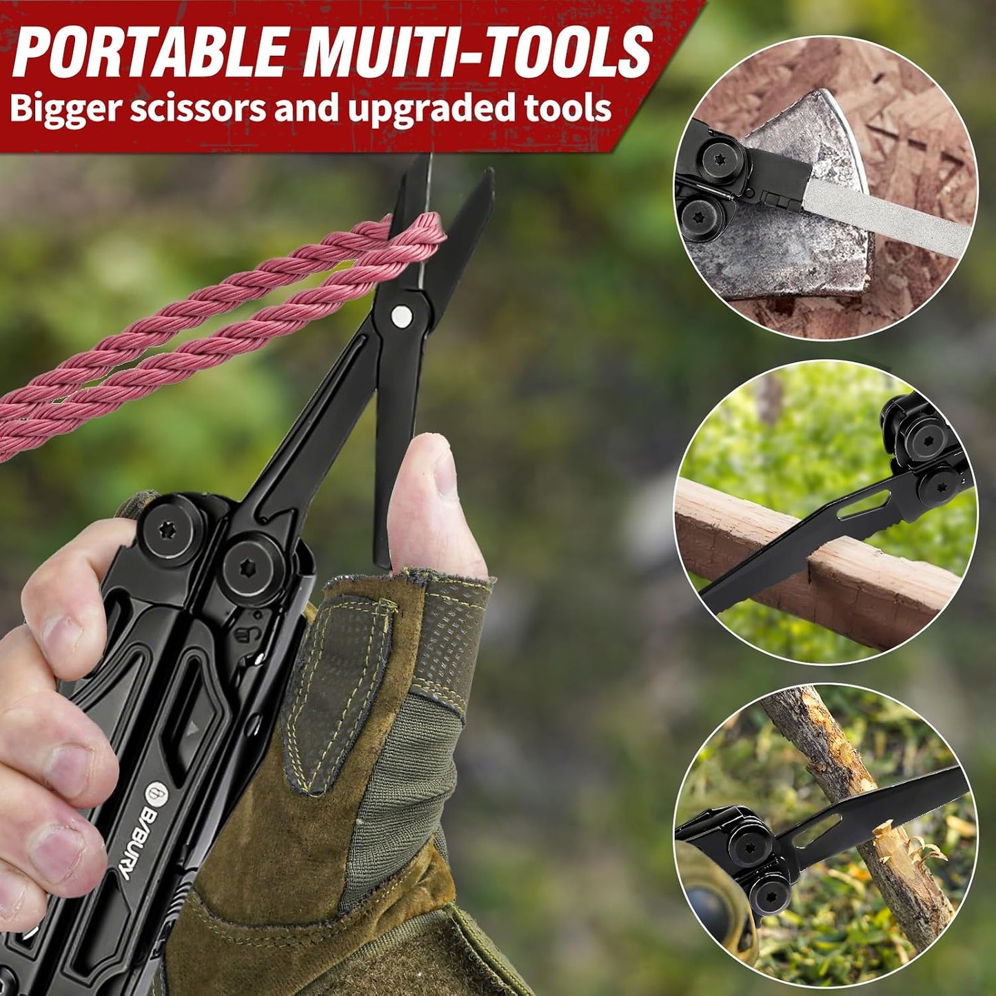 31-in-1 Professional Multitool Pliers with EDC Pocket Knife and Enhanced Scissors | Heavy-Duty Multi-Tool Featuring Replaceable Wire Cutters, Screwdriver, and Saw, Perfect for Survival, Camping, Repairs, and Gifts for Men