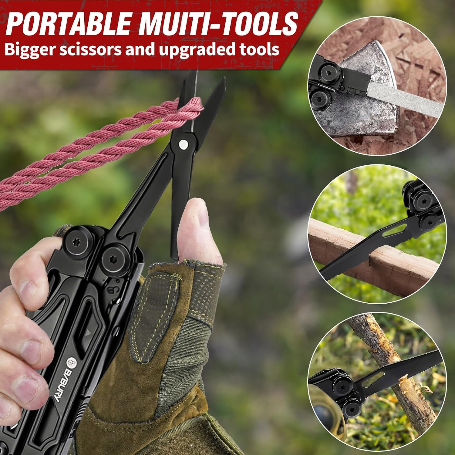 31-in-1 Professional Multitool Pliers with EDC Pocket Knife and Enhanced Scissors | Heavy-Duty Multi-Tool Featuring Replaceable Wire Cutters, Screwdriver, and Saw, Perfect for Survival, Camping, Repairs, and Gifts for Men
