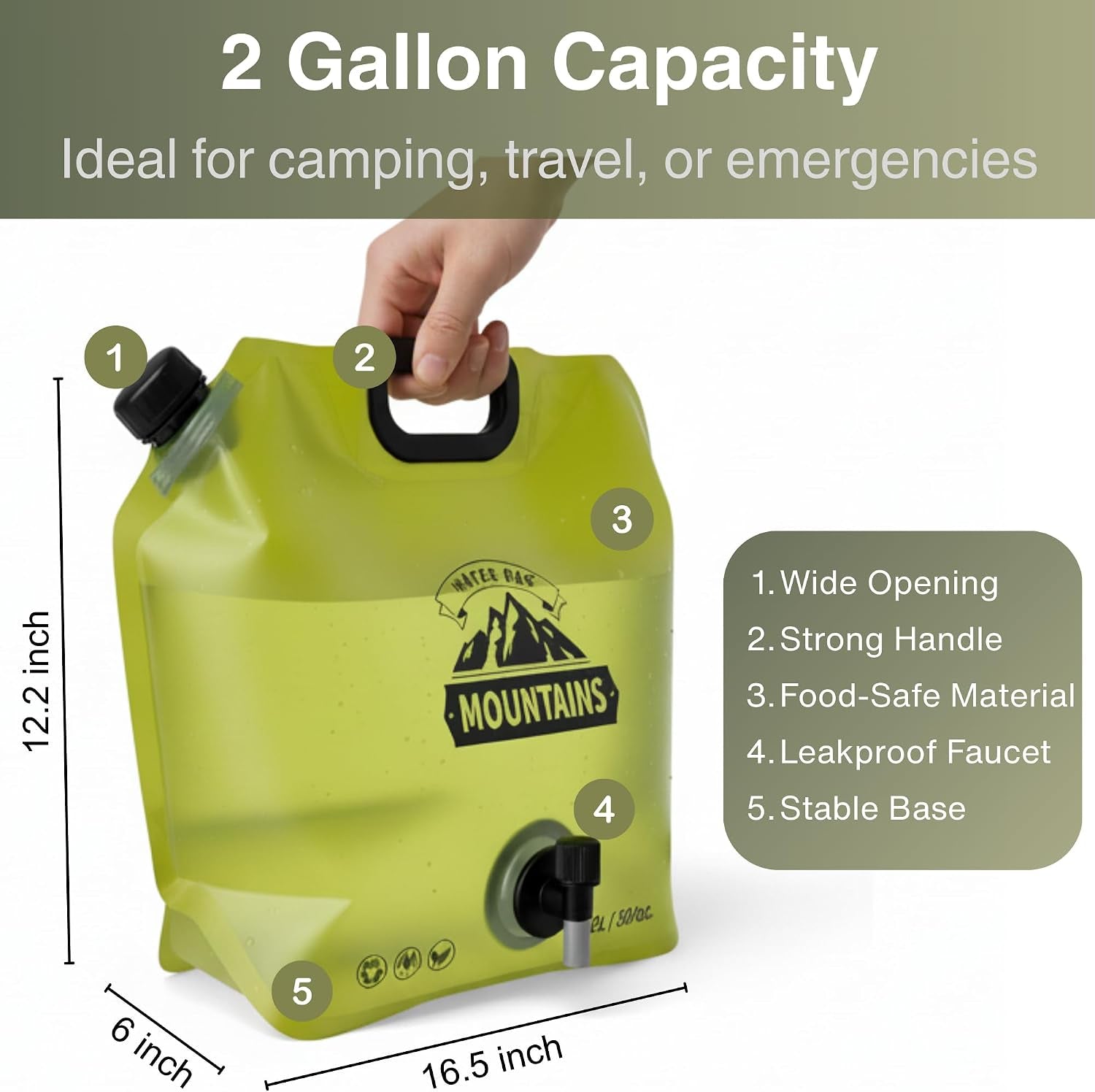 Collapsible Camping Water Container (2-Pack)