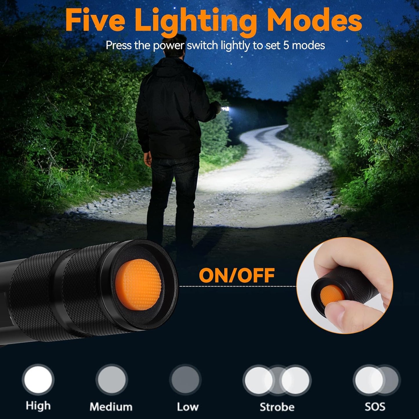 LED Tactical Flashlight 2-Pack